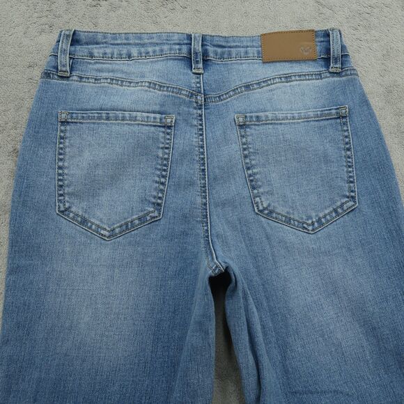 YMI Jeans Junior's Size 5 Blue High-Rise Super Flare Denim 32" Inseam Distressed - Picture 14 of 16